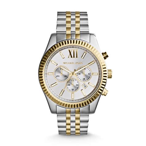 michael kors mk8338|oversized lexington two tone watch.